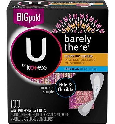 Purchase U by Kotex Barely There Liners, Light Absorbency, Unscented, 100 Count at Amazon.com