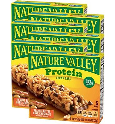 Purchase Nature Valley Chewy Granola Bar, Protein, Peanut Butter Dark Chocolate, 5 Bars-1.42 Ounce each, 7.1 Ounce (Pack of 6) at Amazon.com