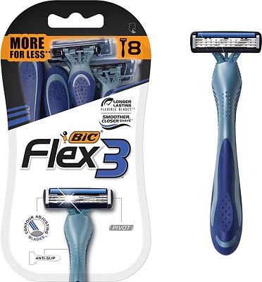 Purchase BIC Flex 3 Men's Triple Blade Disposable Razor, 8-Count at Amazon.com