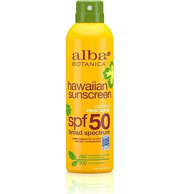 Purchase Alba Botanica Coconut Oil Hawaiian Clear Spray SPF 50 Sunscreen, 6 oz. at Amazon.com