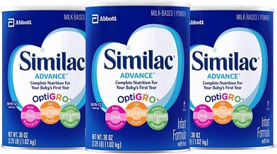 Purchase Similac Advance Infant Formula with Iron, Powder, One Month Supply, 36 Ounce (Pack of 3) at Amazon.com