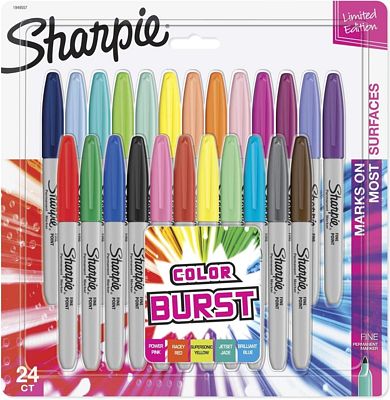 Purchase Sharpie Color Burst Permanent Markers, Fine Point, Assorted Colors, 24 Count at Amazon.com