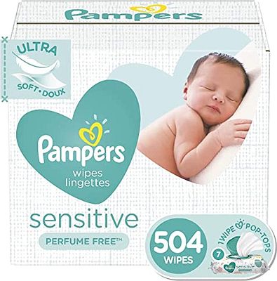 Purchase Baby Wipes, Pampers Sensitive Water Baby Diaper Wipes, Hypoallergenic and Unscented, 504 Count Total Wipes at Amazon.com