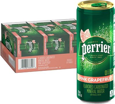 Purchase Perrier Pink Grapefruit Flavored Sparkling Mineral Water, 8.45 fl oz. Slim Cans (Pack of 30) at Amazon.com