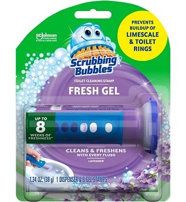 Purchase Scrubbing Bubbles Fresh Gel Toilet Cleaning Stamp, Lavender, Dispenser with 6 Stamps at Amazon.com
