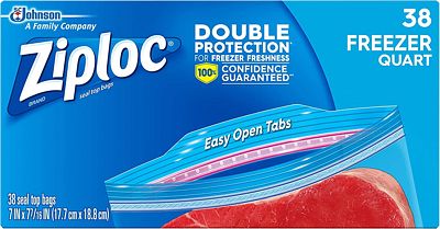 Purchase Ziploc Freezer Bags, Quart, 3 Pack, 38ct at Amazon.com