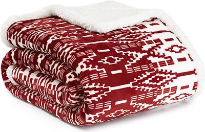 Purchase Eddie Bauer, Ultra-Plush Collection, Throw Blanket-Reversible Sherpa Fleece Cover, San Juan Red Clay at Amazon.com