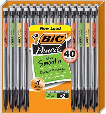 Purchase BIC Xtra-Smooth Mechanical Pencil, Medium Point (0.7 mm), 40-Count at Amazon.com