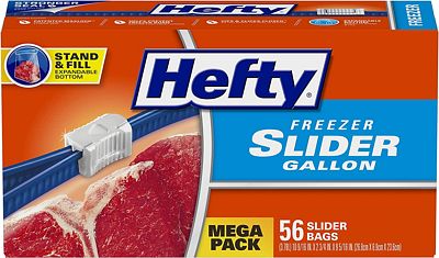 Purchase Hefty Slider Freezer Bags - Gallon, 56 Count at Amazon.com