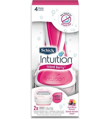 Purchase Schick Intuition Island Berry Womens Razor Blade Refills with Acai Berry Extract, 1 Handle with 2 Refills at Amazon.com
