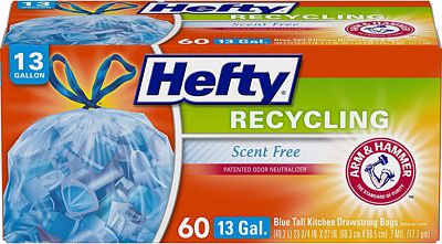 Purchase Hefty Trash Bags for the Recycling Bin - Blue, 13 Gallon, 60 Count at Amazon.com