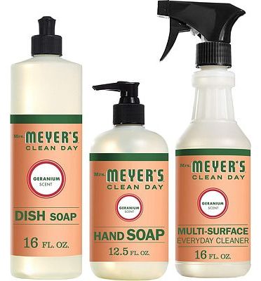 Purchase Mrs. Meyer's Clean Day Kitchen Basics Set, Geranium Cleaning Supplies, 3 Count Pack at Amazon.com