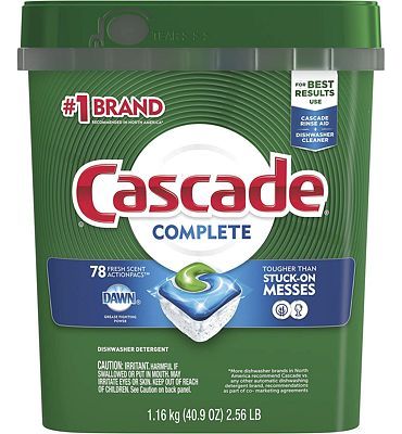 Purchase Cascade Complete ActionPacs Dishwasher Detergent, Fresh Scent, 78 Count at Amazon.com