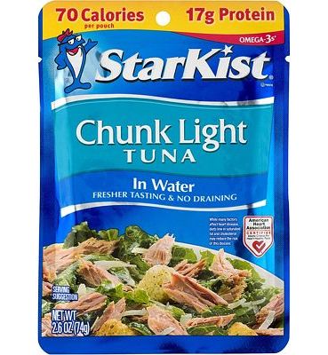 Purchase StarKist Chunk Light Tuna in Water - 2.6 Ounce Pouches (Pack of 12) at Amazon.com