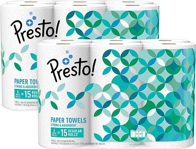 Purchase Amazon Brand - Presto! Flex-a-Size Paper Towels, Huge Roll, 12 Count = 30 Regular Rolls at Amazon.com