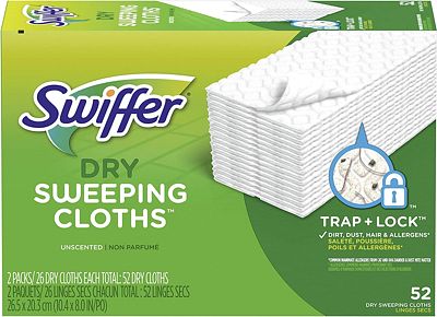 Purchase Swiffer Sweeper Dry Mop Refills for Floor Mopping and Cleaning, All Purpose Floor Cleaning Product, Unscented, 52 Count at Amazon.com