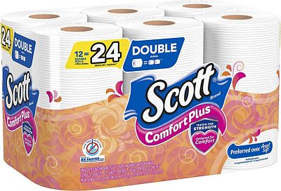 Purchase Scott ComfortPlus Toilet Paper, 12 Double Rolls, Bath Tissue at Amazon.com