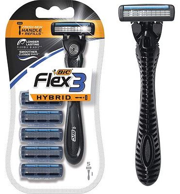 Purchase BIC Flex3 Hybrid Men's Disposable Razor, 1 Handle 5 Cartridges at Amazon.com