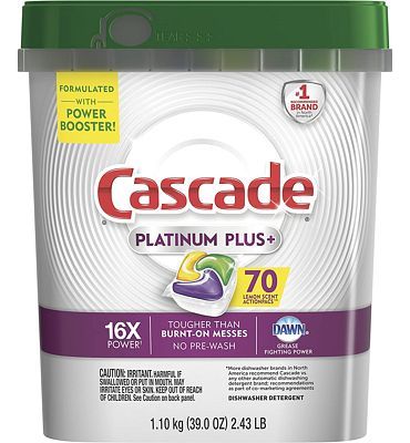 Purchase Cascade Platinum Plus Dishwasher Detergent Actionpacs, Lemon, 70 Count at Amazon.com