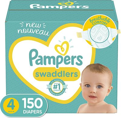 Purchase Diapers Size 4, 150 Count - Pampers Swaddlers Disposable Baby Diapers, ONE MONTH SUPPLY at Amazon.com