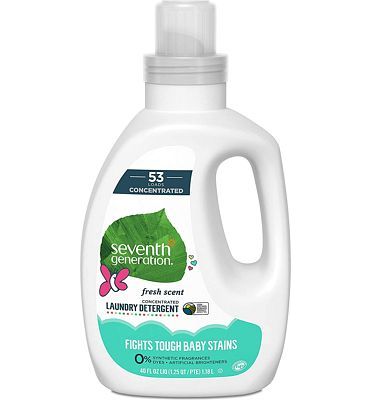 Purchase Seventh Generation Baby Concentrated Laundry Detergent, Fresh Scent, 40 oz (53 Loads) at Amazon.com