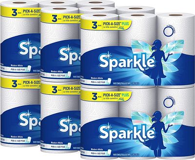 Purchase Sparkle Paper Towels, 18 Rolls = 37 Regular Rolls, Longer Lasting Rolls, Pick-A-Size Plus Sheets at Amazon.com