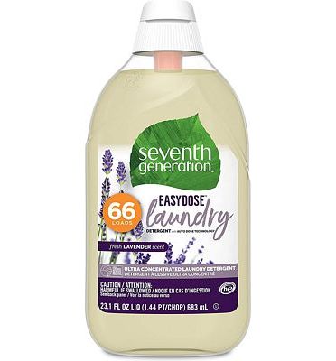Purchase Seventh Generation Laundry Detergent, Ultra Concentrated EasyDose, Fresh Lavender, 23 Ounce, 2 Pack (132 Loads) at Amazon.com