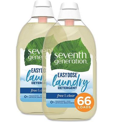 Purchase Seventh Generation Laundry Detergent, Ultra Concentrated EasyDose, Free & Clear, 23 oz, 2 Pack (132 Loads) at Amazon.com