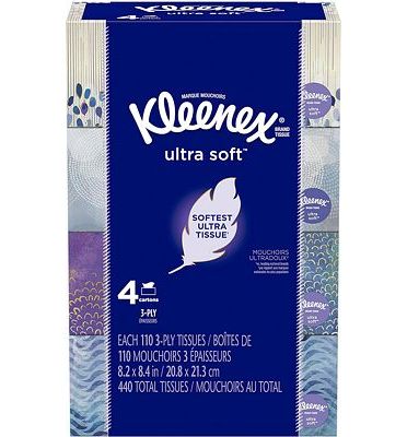 Purchase Kleenex Ultra Soft Facial Tissues, 110 Tissues per Box at Amazon.com