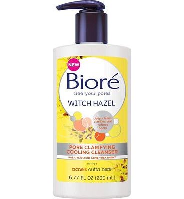 Purchase Biore Witch Hazel Pore Clarifying Cleanser, 6.77 Ounce Daily Refreshing and Cooling Wash, features 2% Salicylic Acid, for Acne Prone Skin at Amazon.com
