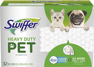 Purchase Swiffer Sweeper Pet, Heavy Duty Dry Sweeping Cloth Refills with Febreze Odor Defense, 32 Count at Amazon.com