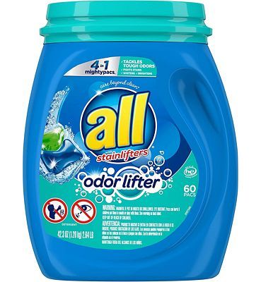 Purchase All Mighty Pacs Laundry Detergent 4 In 1 With Odor Lifter, Tub, 60 Count at Amazon.com