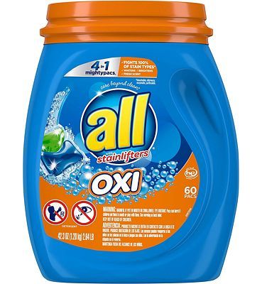 Purchase All Mighty Pacs Laundry Detergent 4 in 1 with Oxi, Tub, 60 Count at Amazon.com