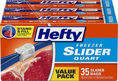 Purchase Hefty Slider Freezer Bags, Quart Size, 105 Count at Amazon.com