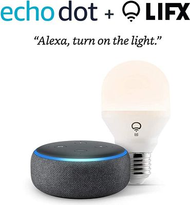 Purchase Echo Dot (3rd Gen) - Smart speaker with Alexa - Charcoal with LIFX Smart Bulb (Wi-Fi) at Amazon.com