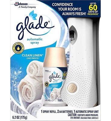 Purchase Glade Automatic Spray Holder and Clean Linen Refill Starter Kit, 10.2 oz, 1 6.2 oz Refill at Amazon.com
