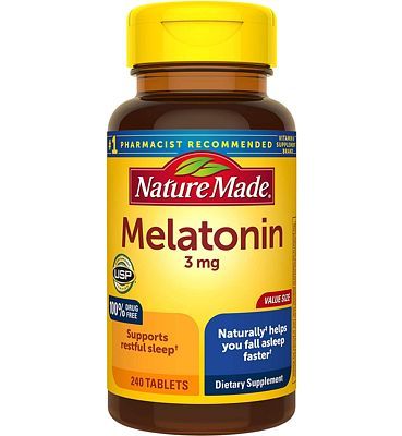 Purchase Nature Made Melatonin 3 mg Tablets, 240 Count for Supporting Restful Sleep at Amazon.com