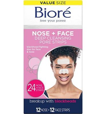 Purchase Bior Blackhead Removing and Pore Unclogging Deep Cleansing Pore Strip for Nose, Chin, and Forehead (24 Count) at Amazon.com