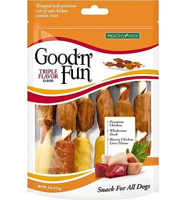 Purchase Good'N'Fun Triple Flavored Rawhide Kabobs for Dogs at Amazon.com