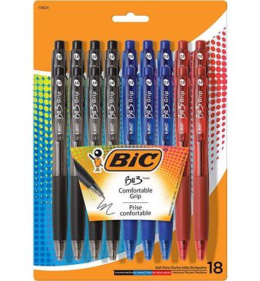 Purchase BIC BU3 Grip Retractable Ball Pen, Medium Point (1.0 mm), Assorted Colors, 18-Count at Amazon.com