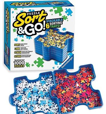 Purchase Ravensburger Sort and Go Jigsaw Puzzle Accessory - Sturdy and Easy to Use Plastic Puzzle Shaped Sorting Trays for Puzzles Up to 1000 Pieces at Amazon.com