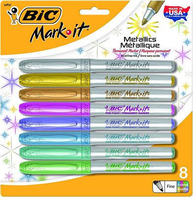 Purchase BIC Marking Permanent Marker, Metallic, Fine Point, Assorted Colors, 8-Count at Amazon.com