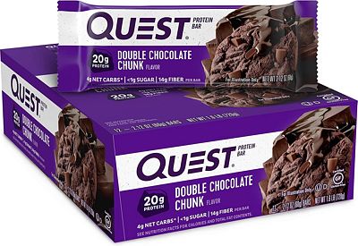 Purchase Quest Double Chocolate Chunk Protein Bar, High Protein, Low Carb, Gluten Free, Keto, 12 Count at Amazon.com