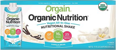 Purchase Orgain Organic Vegan Plant Based Nutritional Shake, Vanilla Bean, Pack of 12 at Amazon.com
