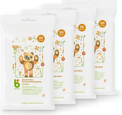 Purchase Babyganics Alcohol-Free Hand Sanitizing Wipes, Mandarin, On-The-Go, 20 count reseal pack (Pack of 4) at Amazon.com