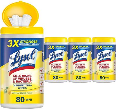 Purchase Lysol Disinfecting Wipes, Lemon & Lime Blossom, 320ct, (Pack of 4), 4X80 at Amazon.com