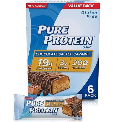 Purchase Pure Protein Bars, High Protein, Nutritious Snacks to Support Energy, Low Sugar, Gluten Free, Chocolate Salted Caramel, 1.76oz, 6 Pack at Amazon.com