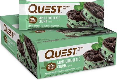 Purchase Quest Nutrition CMint Chocolate Chunk Protein Bar, High Protein, Low Carb, Gluten Free, Keto Friendly, 12 Count at Amazon.com