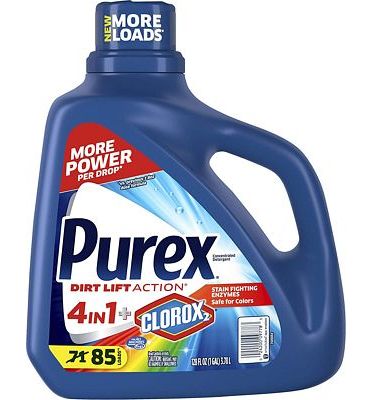 Purchase Purex Liquid Laundry Detergent Plus Clorox 2, Original Fresh, 128 Fluid Ounces, 85 Loads at Amazon.com