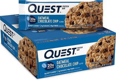 Purchase Quest Nutrition Oatmeal Chocolate Chip Protein Bar, High Protein, Low Carb, Gluten Free, Keto Friendly, 12 Count at Amazon.com